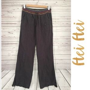 Anthropologie Hei Hei Gray Casual Linen Pants 4